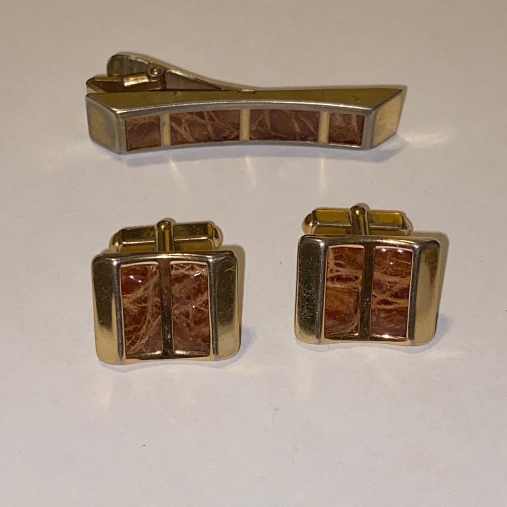 Vtg Anson Cufflinks and Tie Clip